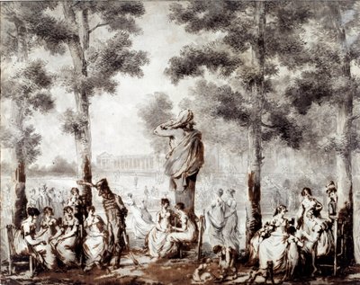 Vista della terrazza delle Tuileries nel 1807. Uscita mondiale al parco. Disegno di Jean Pierre Norblin De La Gourdaine (1745-1830) 1807 Parigi, Museo Carnavalet da Stefan Juliusz Norblin de la Gourdaine