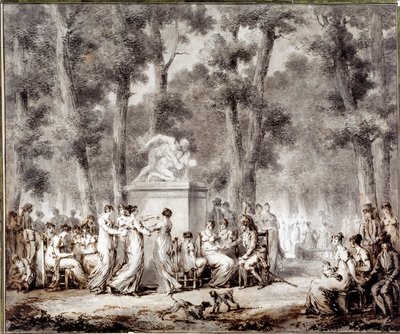 Vista della terrazza delle Tuileries nel 1807. Uscita mondiale al parco. Disegno di Jean Pierre Norblin De La Gourdaine (1745-1830) da Stefan Juliusz Norblin de la Gourdaine