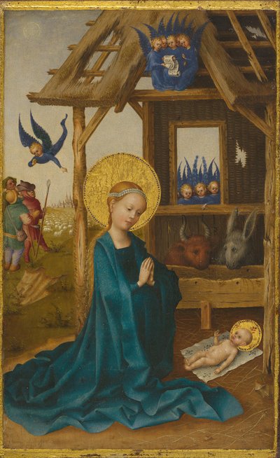 Geburt Christi (Rückseite: Kreuzigung Christi) da Stefan Lochner