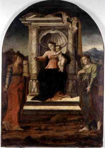 Madonna in trono con Santa Barbara e Santa Lucia da Stefano Giordano