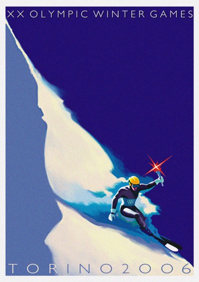 Poster ufficiale per i XX Giochi Olimpici Invernali 2006 a Torino da Stefano Riboli