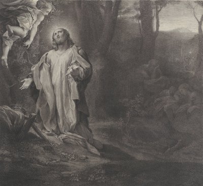 Cristo sul Monte degli Ulivi, con un angelo in alto a sinistra da Stefano Tofanelli