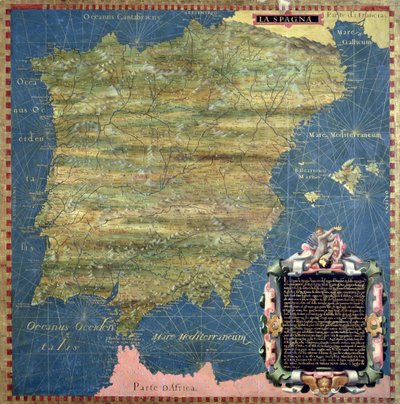 Mappa della Spagna del XVI secolo, dalla 