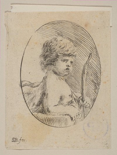 Un piccolo Cupido con il suo arco, da 