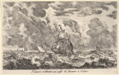 Una nave ordinaria che viaggia tra Dover e Calais, 1647 da Stefano della Bella