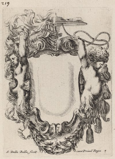Cartiglio con satiri infanti, 1647 da Stefano della Bella