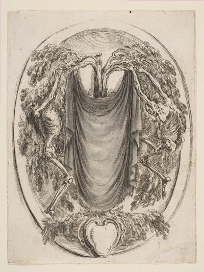 Cartiglio con scheletri, 1647 da Stefano della Bella
