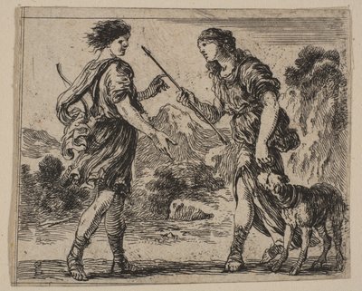 Cefalo e Procri, da Gioco della Mitologia da Stefano della Bella