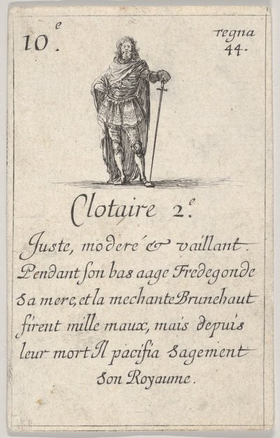 Clotario II, dal Gioco dei Re di Francia da Stefano della Bella