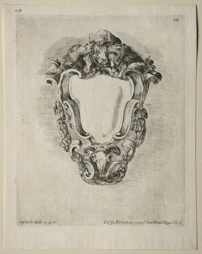Collezione di Vari Capricci e Nuovi Disegni di Cartouches e Ornamenti: No 12 da Stefano della Bella