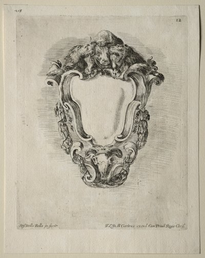 Collezione di vari capricci e nuovi disegni di cartigli e ornamenti: No 12 da Stefano della Bella