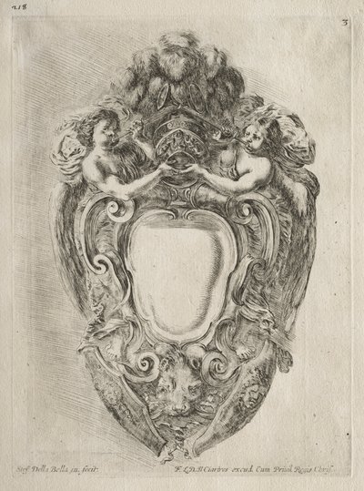 Collezione di vari capricci e nuovi disegni di cartigli e ornamenti: n. 3 da Stefano della Bella