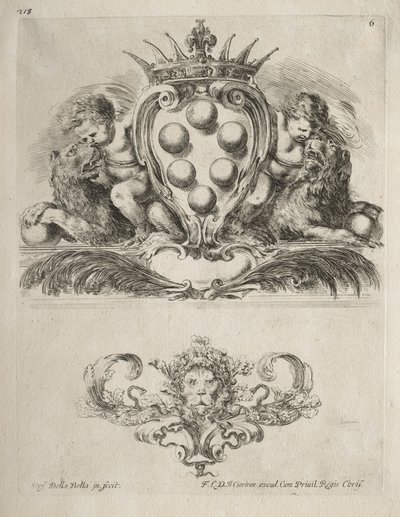 Collezione di vari capricci e nuovi disegni di cartigli e ornamenti: n. 6 da Stefano della Bella