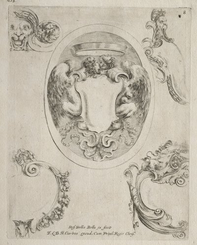 Collezione di vari capricci e nuovi disegni di cartigli e ornamenti: No 8 da Stefano della Bella
