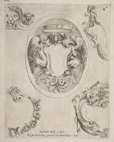 Collezione di vari capricci e nuovi disegni di cartigli e ornamenti: No 8 da Stefano della Bella