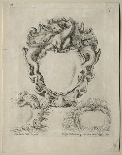 Collezione di vari capricci e nuovi disegni di cartigli e ornamenti: n. 9 da Stefano della Bella
