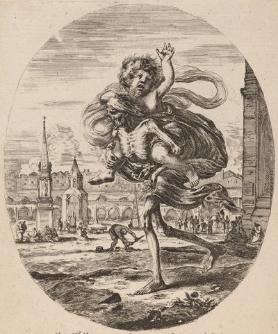 La Morte che porta un bambino a sinistra, probabilmente 1648 da Stefano della Bella