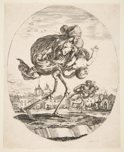 La morte che porta un bambino, da Le cinque morti Les cinq Morts, ca. 1648 da Stefano della Bella