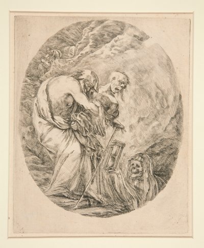 La morte che seppellisce un vecchio da Stefano della Bella