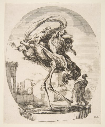 La morte che porta via una donna, da Le cinque morti, ca. 1648 da Stefano della Bella