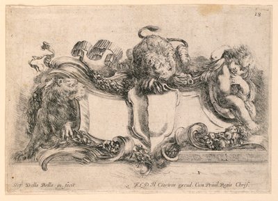 Stemma, No 18 da "Raccolta di varii cappriccii et nove inventioni di cartelle et ornamenti" da Stefano della Bella