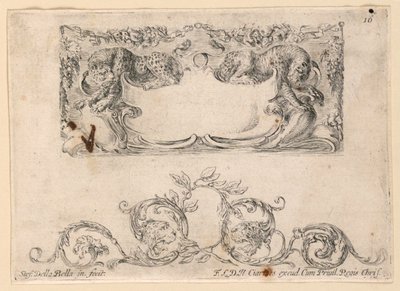 Stemma, Rinceaux, No. 16 da "Raccolta di varii cappriccii et nove inventioni di cartelle et ornamenti" da Stefano della Bella