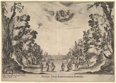 Prima scena, a Firenze, da Le nozze degli Dei, 1637 da Stefano della Bella