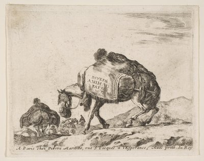 Frontespizio per Diversi Animali: Cavallo da soma da Stefano della Bella