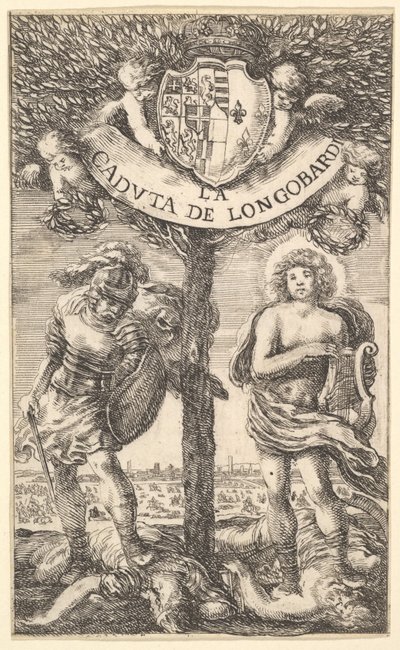 Frontespizio per La caduta dei Longobardi, poesie di Sigismondo B..., 1656 da Stefano della Bella