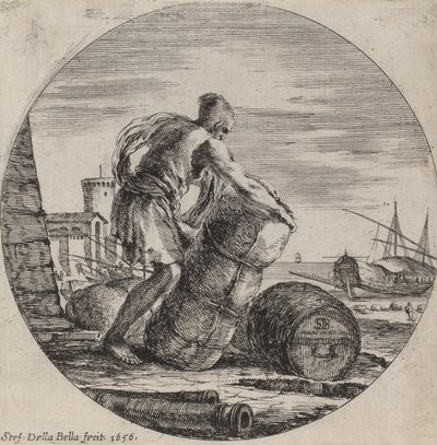 Schiavo della galera che trasporta il carico di una nave da Stefano della Bella