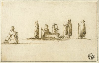 Gruppo di Uomini e Donne Seduti e in Piedi da Stefano della Bella