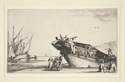 Scena del porto da una serie di otto Marine, Dev. 813 da Stefano della Bella