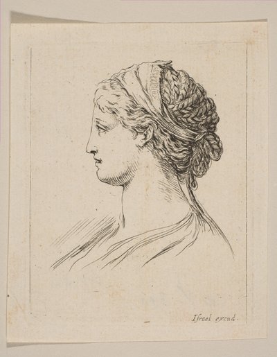 Testa di donna di profilo da Stefano della Bella
