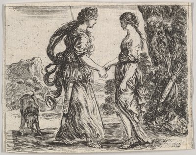 Giove e Callisto, da Gioco della Mitologia, 1644 da Stefano della Bella