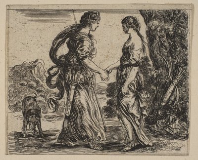 Giove e Callisto, da Gioco della Mitologia, 1644 da Stefano della Bella