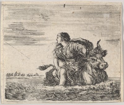 Giove ed Europa, dal Gioco della Mitologia Jeu de la Mythologie, 1644 da Stefano della Bella
