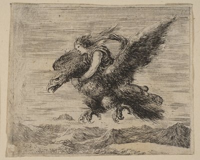 Giove e Ganimede, da Gioco della Mitologia, 1644 da Stefano della Bella