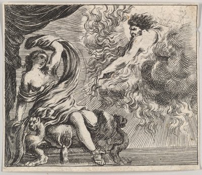 Giove e Semele, dal Gioco della Mitologia da Stefano della Bella