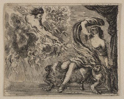 Giove e Semele, da Gioco della Mitologia, 1644 da Stefano della Bella