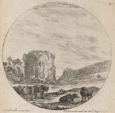 Paesaggio con rovine antiche, 1646 da Stefano della Bella
