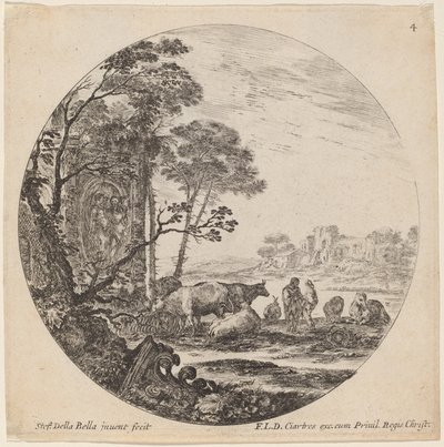 Paesaggio con Rovine Romane da Stefano della Bella