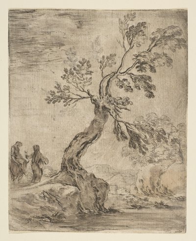 Paesaggio con due donne, una a cavallo di un asino, ca. 1660 da Stefano della Bella