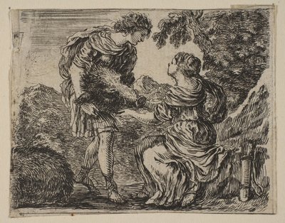 Meleagro e Atalanta, dal Gioco della Mitologia da Stefano della Bella