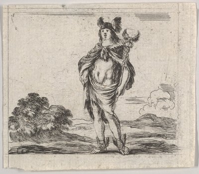 Mercurio, dal Gioco della Mitologia Jeu de la Mythologie, 1644 da Stefano della Bella