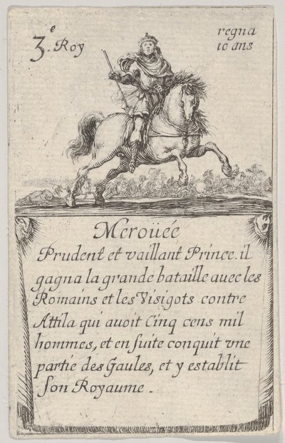 Meroüée Prudente e valorosa, da Gioco dei Re di Francia, 1644 da Stefano della Bella