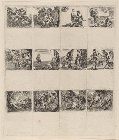 Carte da gioco mitologiche da Stefano della Bella