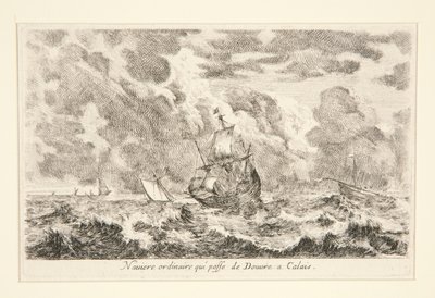 Naviere ordinario che passa da Dover a Calais, dalla serie Vues de ports de mar da Stefano della Bella