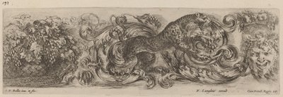 Fregio ornamentale con leopardo da Stefano della Bella