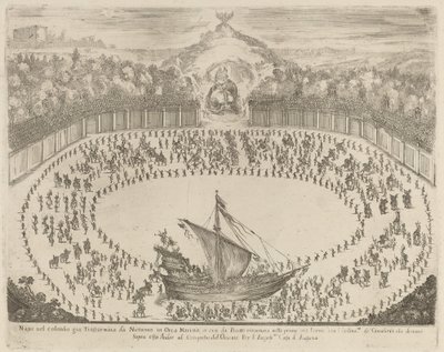Parata con un carro a forma di nave da Stefano della Bella