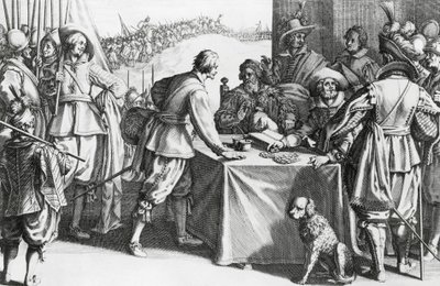 Pagamento dei mercenari, incisione di Stefano della Bella da Stefano della Bella